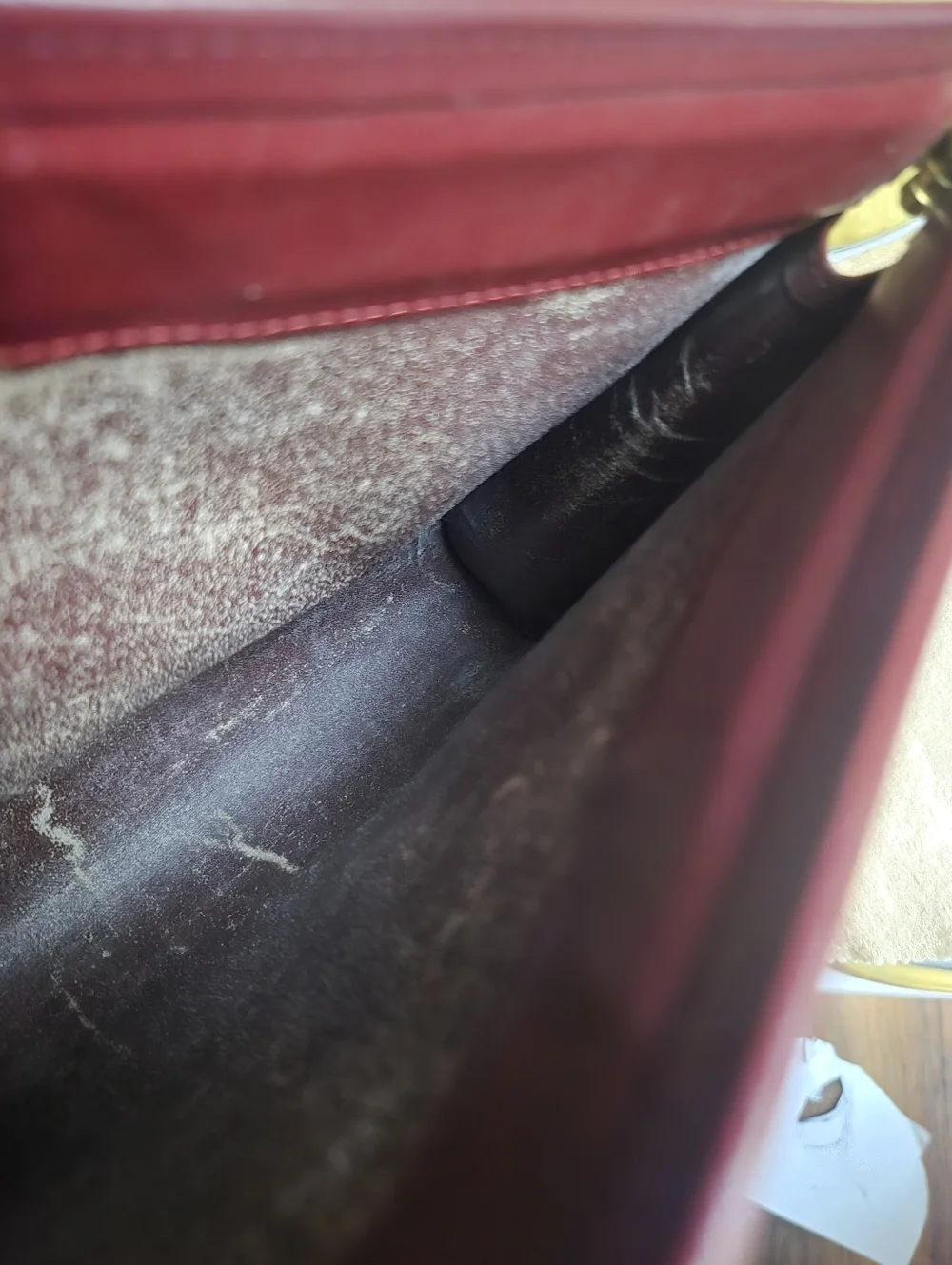 Vintage Cartier Burgundy Leather Portfolio Clutch Bag